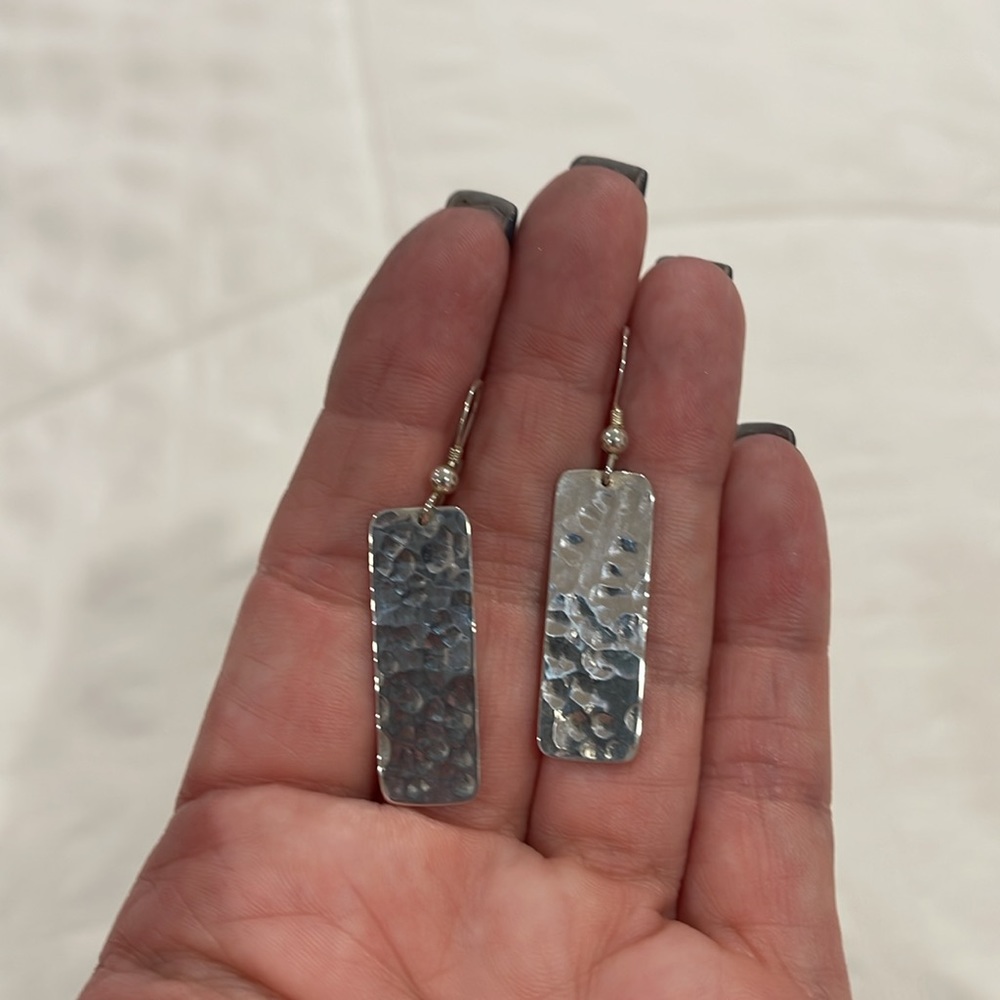Sterling Silver Hammered Textured Earrings